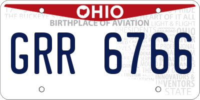 OH license plate GRR6766