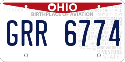 OH license plate GRR6774