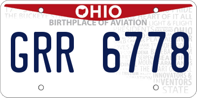 OH license plate GRR6778