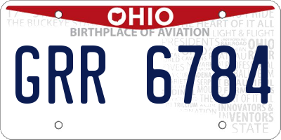 OH license plate GRR6784