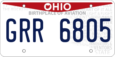 OH license plate GRR6805