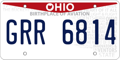 OH license plate GRR6814