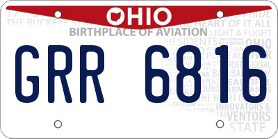 OH license plate GRR6816