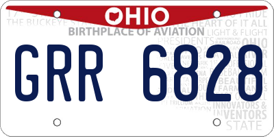 OH license plate GRR6828
