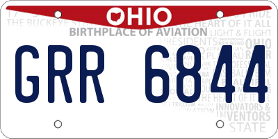 OH license plate GRR6844