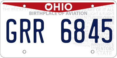 OH license plate GRR6845