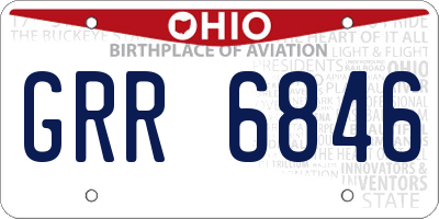 OH license plate GRR6846