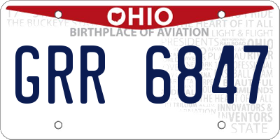 OH license plate GRR6847
