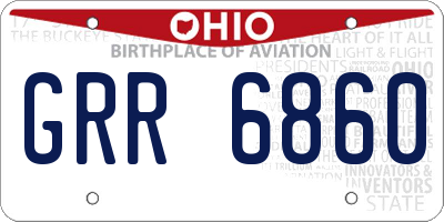 OH license plate GRR6860