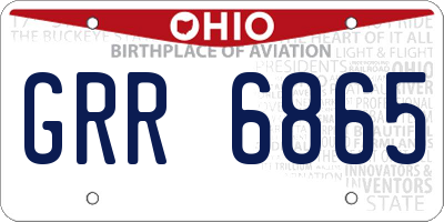 OH license plate GRR6865