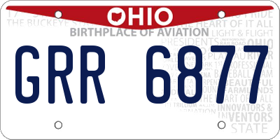 OH license plate GRR6877