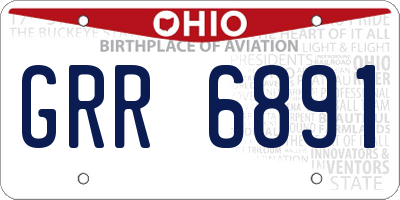 OH license plate GRR6891