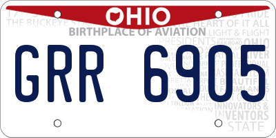 OH license plate GRR6905