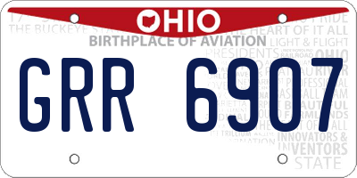 OH license plate GRR6907