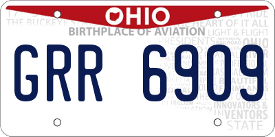 OH license plate GRR6909