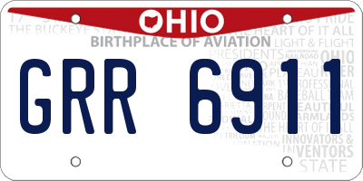 OH license plate GRR6911