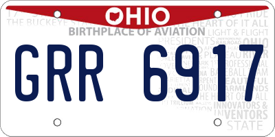 OH license plate GRR6917