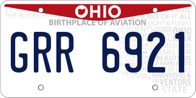 OH license plate GRR6921