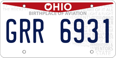 OH license plate GRR6931