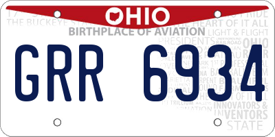 OH license plate GRR6934