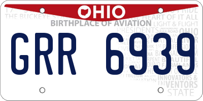 OH license plate GRR6939