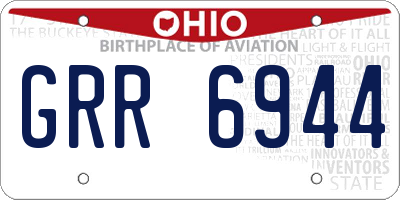 OH license plate GRR6944
