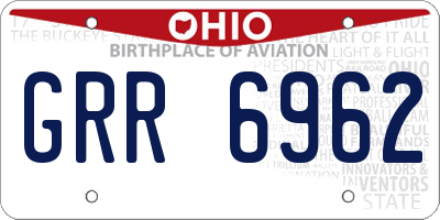 OH license plate GRR6962