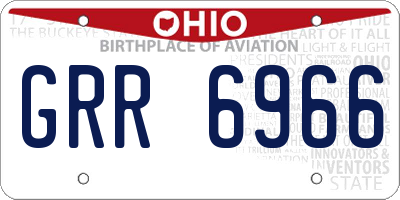 OH license plate GRR6966