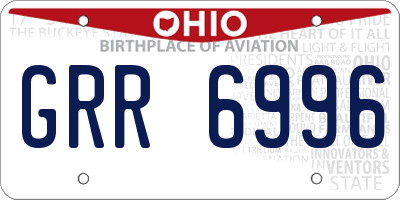 OH license plate GRR6996