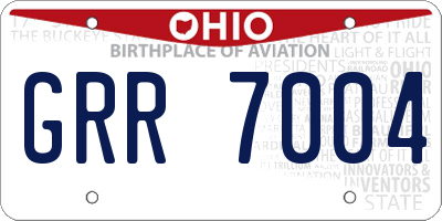 OH license plate GRR7004