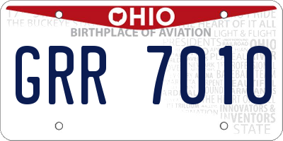 OH license plate GRR7010