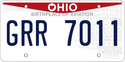 OH license plate GRR7011