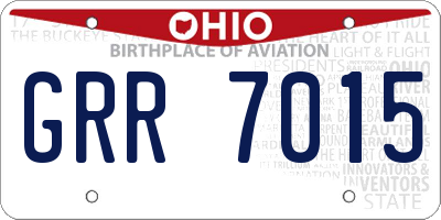 OH license plate GRR7015