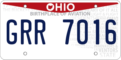 OH license plate GRR7016