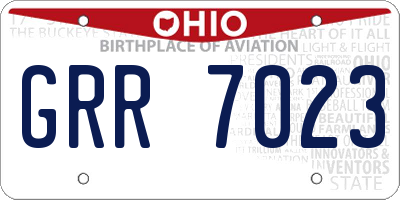 OH license plate GRR7023