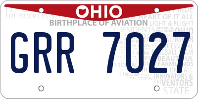 OH license plate GRR7027