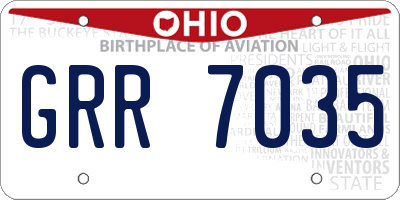 OH license plate GRR7035