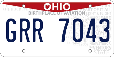 OH license plate GRR7043