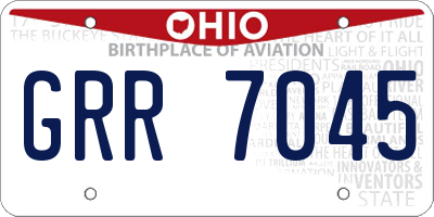 OH license plate GRR7045