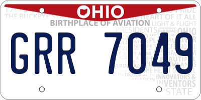 OH license plate GRR7049