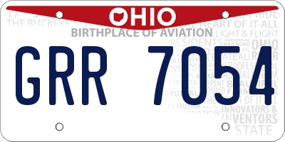 OH license plate GRR7054