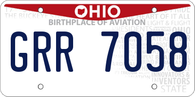 OH license plate GRR7058