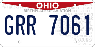 OH license plate GRR7061