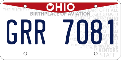 OH license plate GRR7081