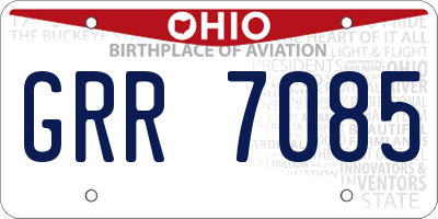 OH license plate GRR7085