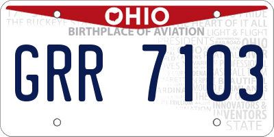 OH license plate GRR7103