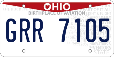 OH license plate GRR7105