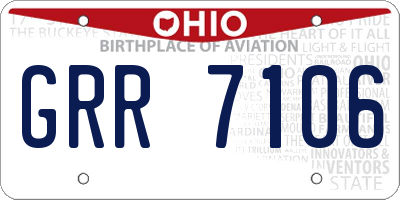 OH license plate GRR7106