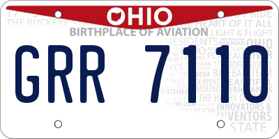 OH license plate GRR7110