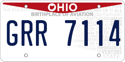OH license plate GRR7114